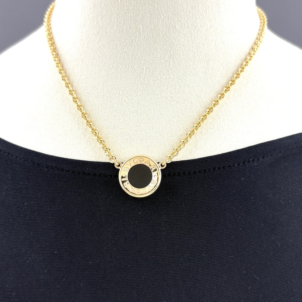 BVLGARI Bulgari Necklace, Yellow Gold (YG), Pendant 750, Onyx, Women's. - Picture 3 of 5